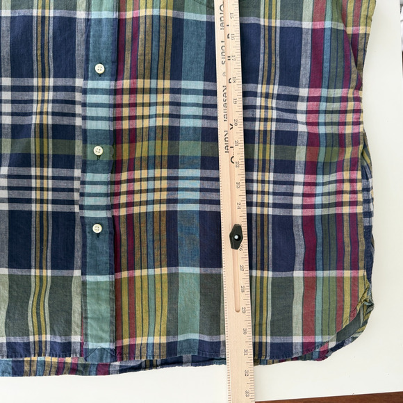 Ralph Lauren Shirt Mens XXL Authentic Indian Madras Plaid Classic Fit Indigo - Picture 11 of 11